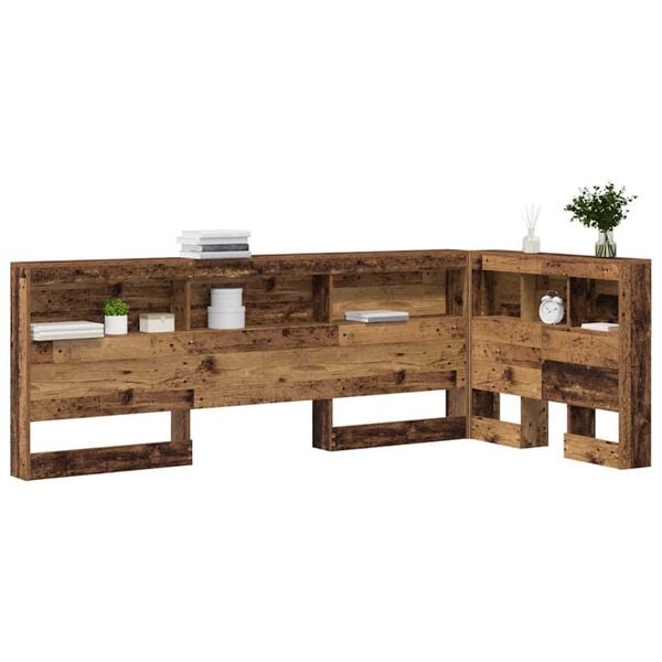 vidaXL Κεφαλάρι Αποθήκης με ράφι Παλαιό ξύλο 75 cm Επεξεργασμένο ξύλο