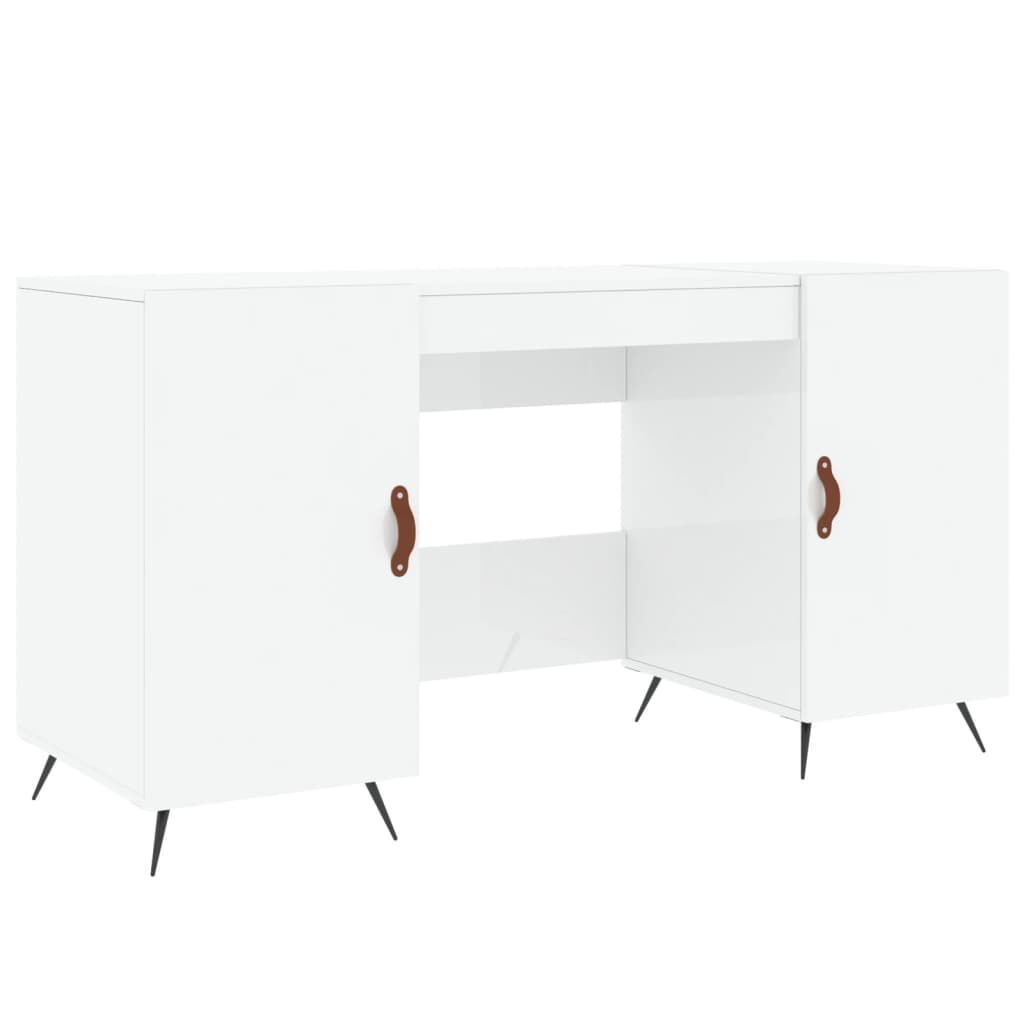 vidaXL Γραφείο Γυαλιστερό Λευκό 140x50x75 εκ. Επεξεργασμένο Ξύλο