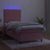 vidaXL &Kappa;&rho;&epsilon;&beta;ά&tau;&iota; Boxspring &mu;&epsilon; &Sigma;&tau;&rho;ώ&mu;&alpha; & LED &Rho;&omicron;&zeta; 80 x 200 &epsilon;&kappa;. &Beta;&epsilon;&lambda;&omicron;ύ&delta;&iota;&nu;&omicron;
