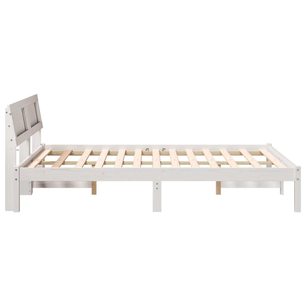vidaXL Σκελετός Κρεβατιού Λευκό 135 x 190 cm Συμπαγές ξύλο πεύκου