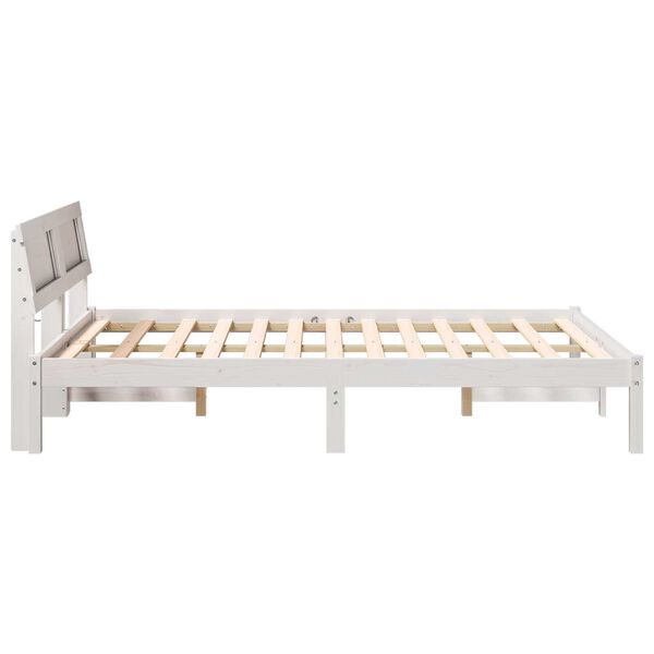 vidaXL Σκελετός Κρεβατιού Λευκό 135 x 190 cm Συμπαγές ξύλο πεύκου