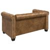 vidaXL Καναπές Διθέσιος Chesterfield Καφέ από Συνθετικό Δέρμα