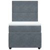 vidaXL Κρεβάτι Boxspring με Στρώμα Σκούρο Γκρι 100x200 εκ. Βελούδινο