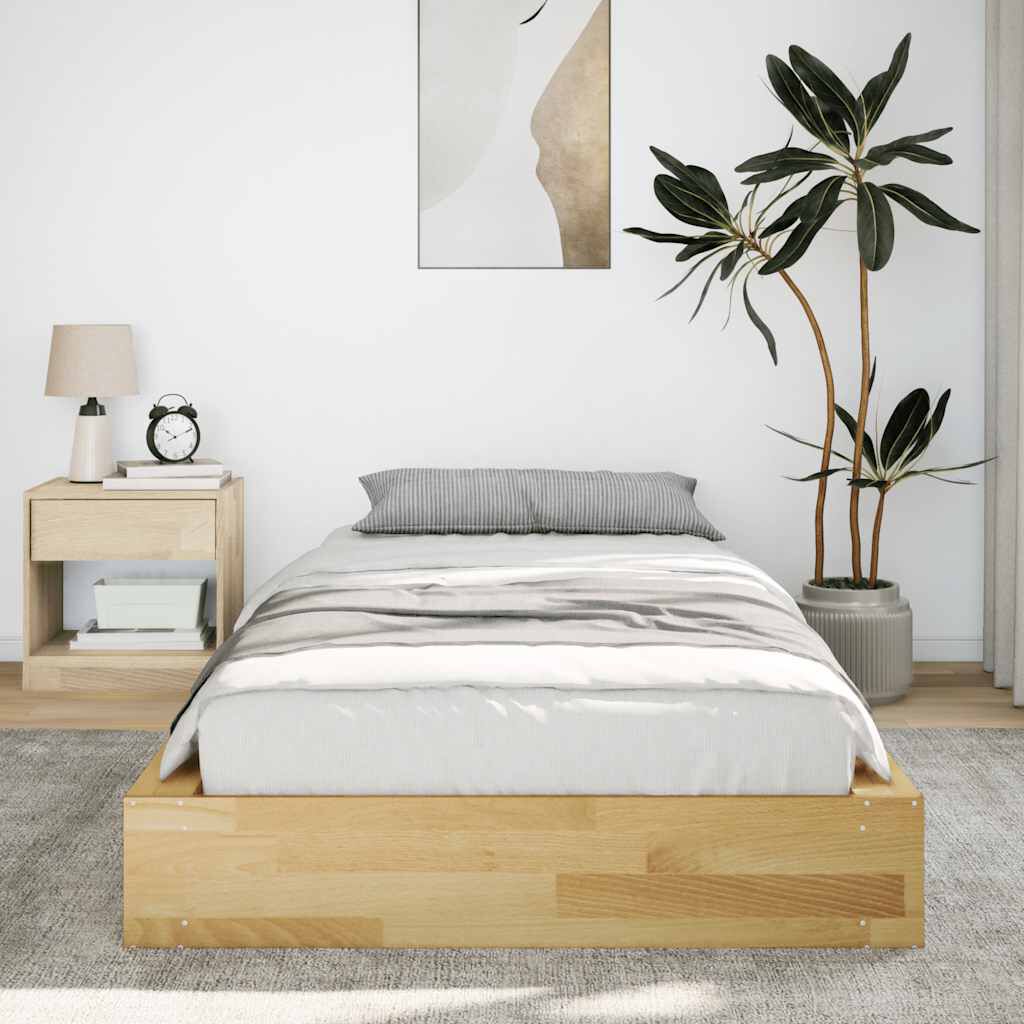 vidaXL Πλαίσιο κρεβατιού χωρίς στρώμα 90x200 cm μασίφ ξύλο δρυς
