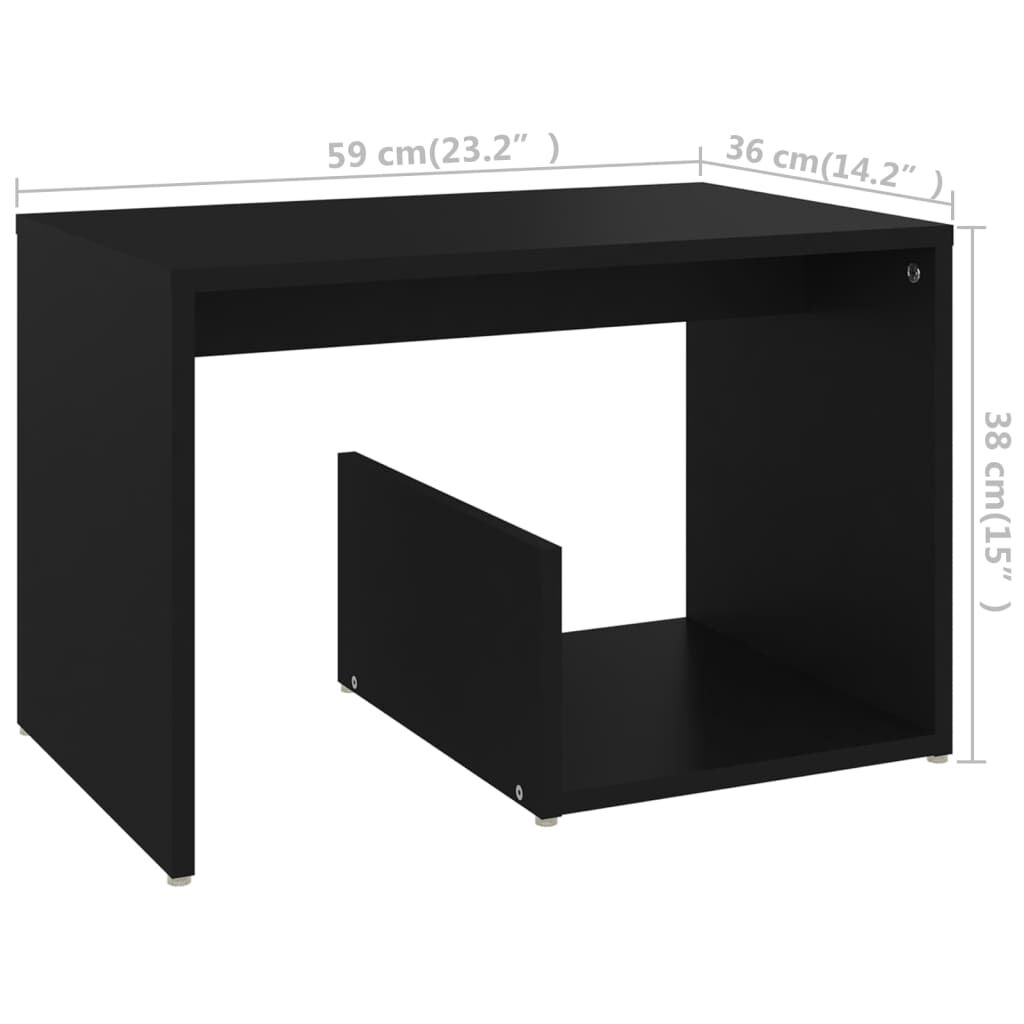 vidaXL Τραπεζάκι Βοηθητικό Μαύρο 59 x 36 x 38 εκ. από Επεξ. Ξύλο