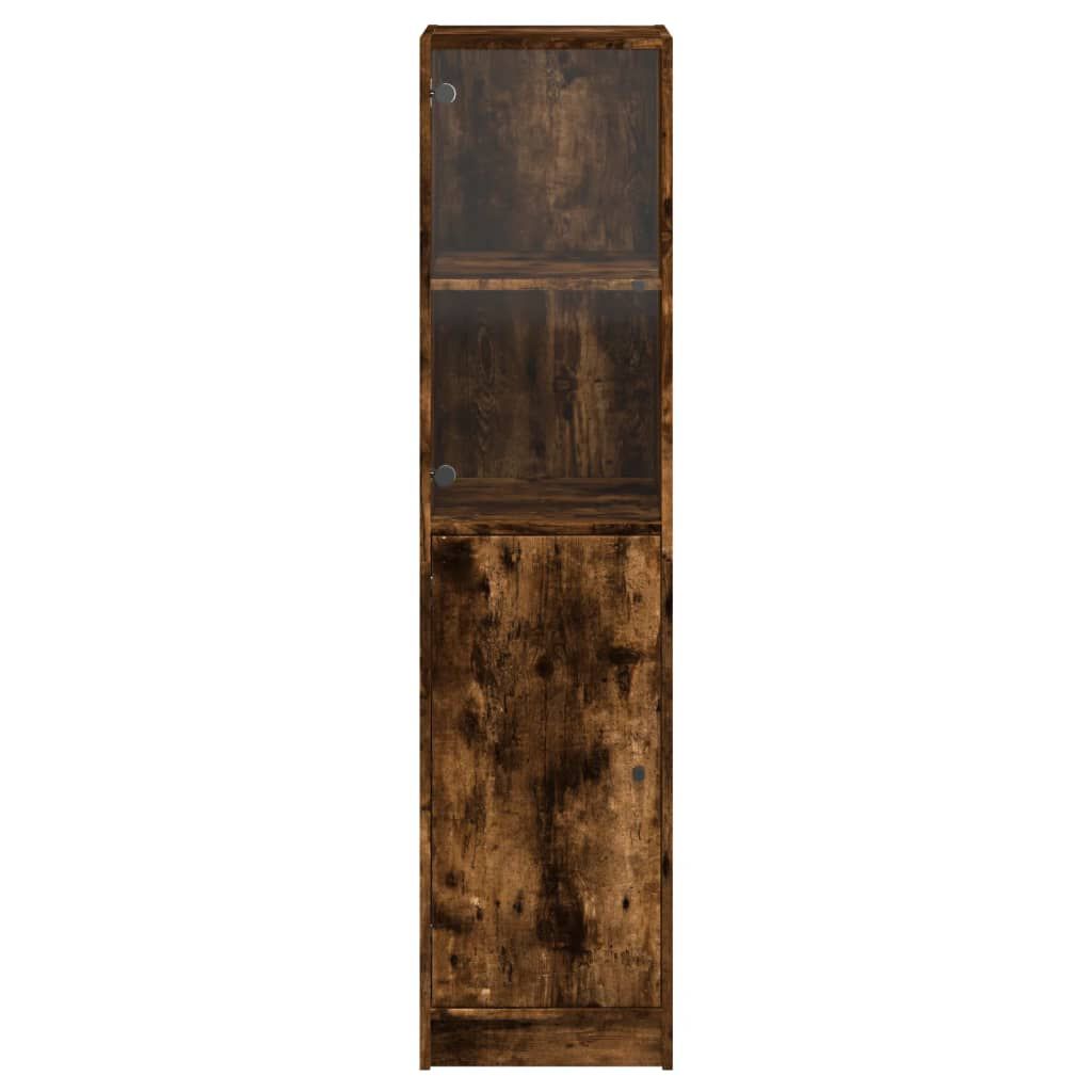 vidaXL Ντουλάπι Καπνιστή Δρυς 35x37x142 εκ. με Γυάλινη Πόρτα