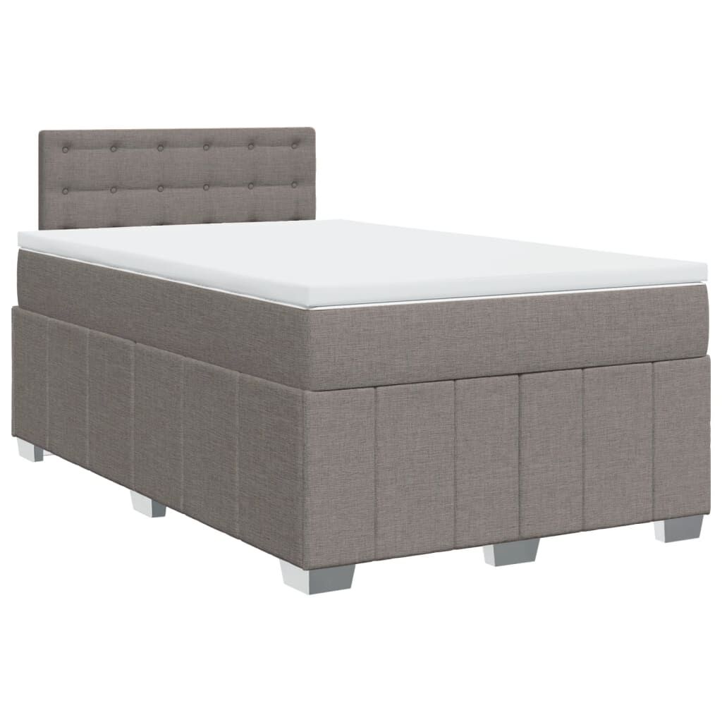 vidaXL Κρεβάτι Boxspring με Στρώμα Taupe 120x200 εκ. Υφασμάτινο