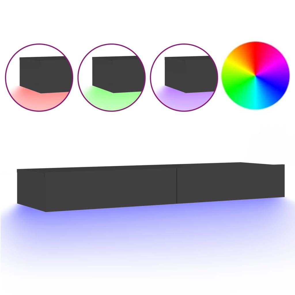 vidaXL Έπιπλο Τηλεόρασης με LED Γκρι 120 x 35 x 15,5 εκ.