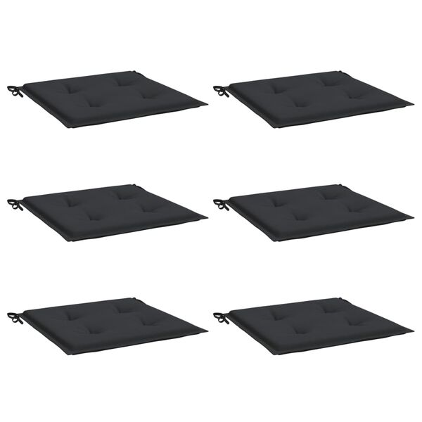 vidaXL Μαξιλάρια Καρέκλας Κήπου 6 τεμ. Μαύρα 50x50x3 εκ. Oxford Ύφασμα
