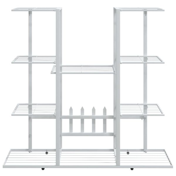 vidaXL Βάση Λουλουδιών Λευκή 94,5 x 25 x 89 εκ. Σιδερένια