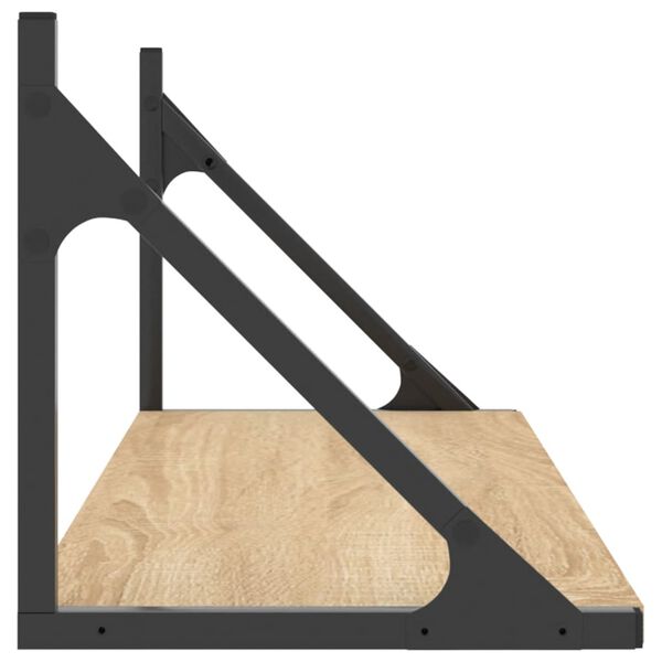 vidaXL Ράφια Τοίχου 2 τεμ. Sonoma Δρυς 80x25x25,5εκ Επεξεργασμένο Ξύλο