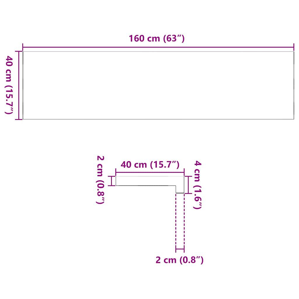 vidaXL Περβάζια παραθύρων 2 τεμ. Σκ. Καφέ 160x40x2εκ. Μασίφ Ξύλο Δρυός