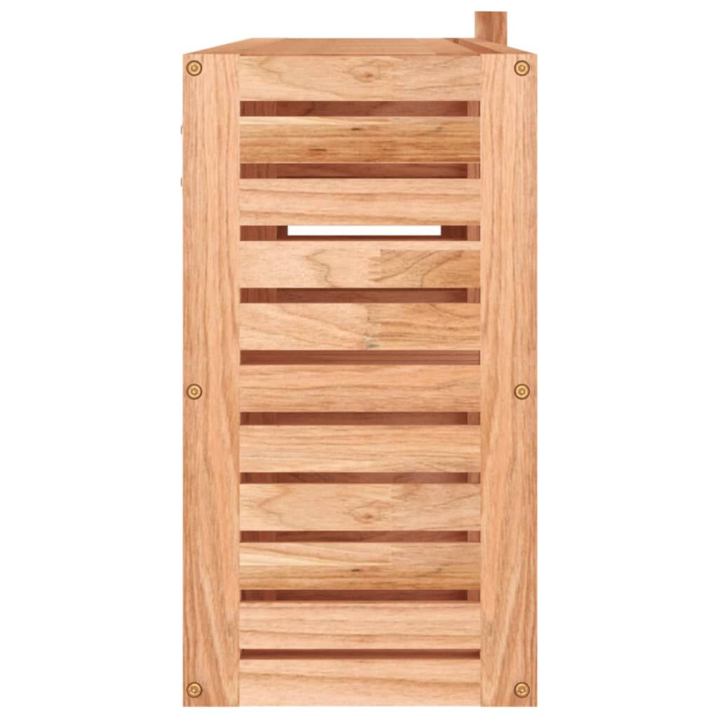 vidaXL Ντουλάπι με Καθρέφτη 80 x 17 x 34 εκ. από Μασίφ Ξύλο Καρυδιάς
