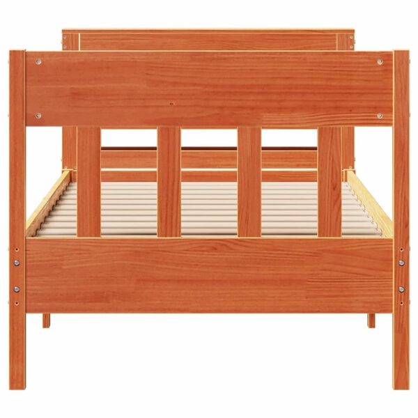 vidaXL Σκελετός Κρεβ. Χωρίς Στρώμα Καφέ Κεριού 90x190 εκ Μασίφ Πεύκο