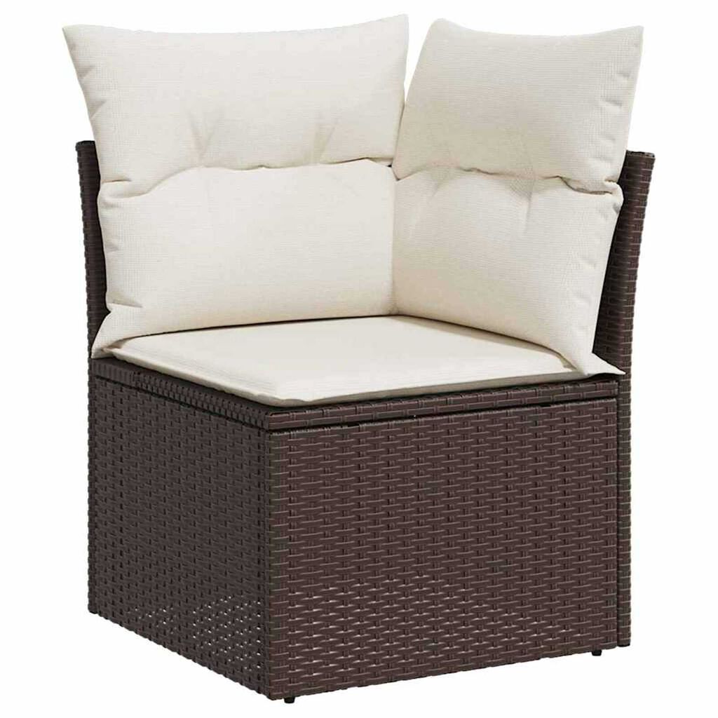 vidaXL Σετ Καναπέ Κήπου με αποθήκευση 7 pcs Καφέ Πολυ ράταν