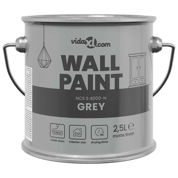 vidaXL Βαφή τοίχου Γκρι 2.5 L