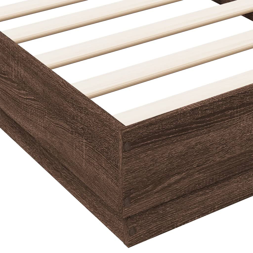 vidaXL Πλαίσιο Κρεβατιού Χωρ. Στρώμα Καφέ Δρυς 75x190εκ Επεξ. Ξύλο