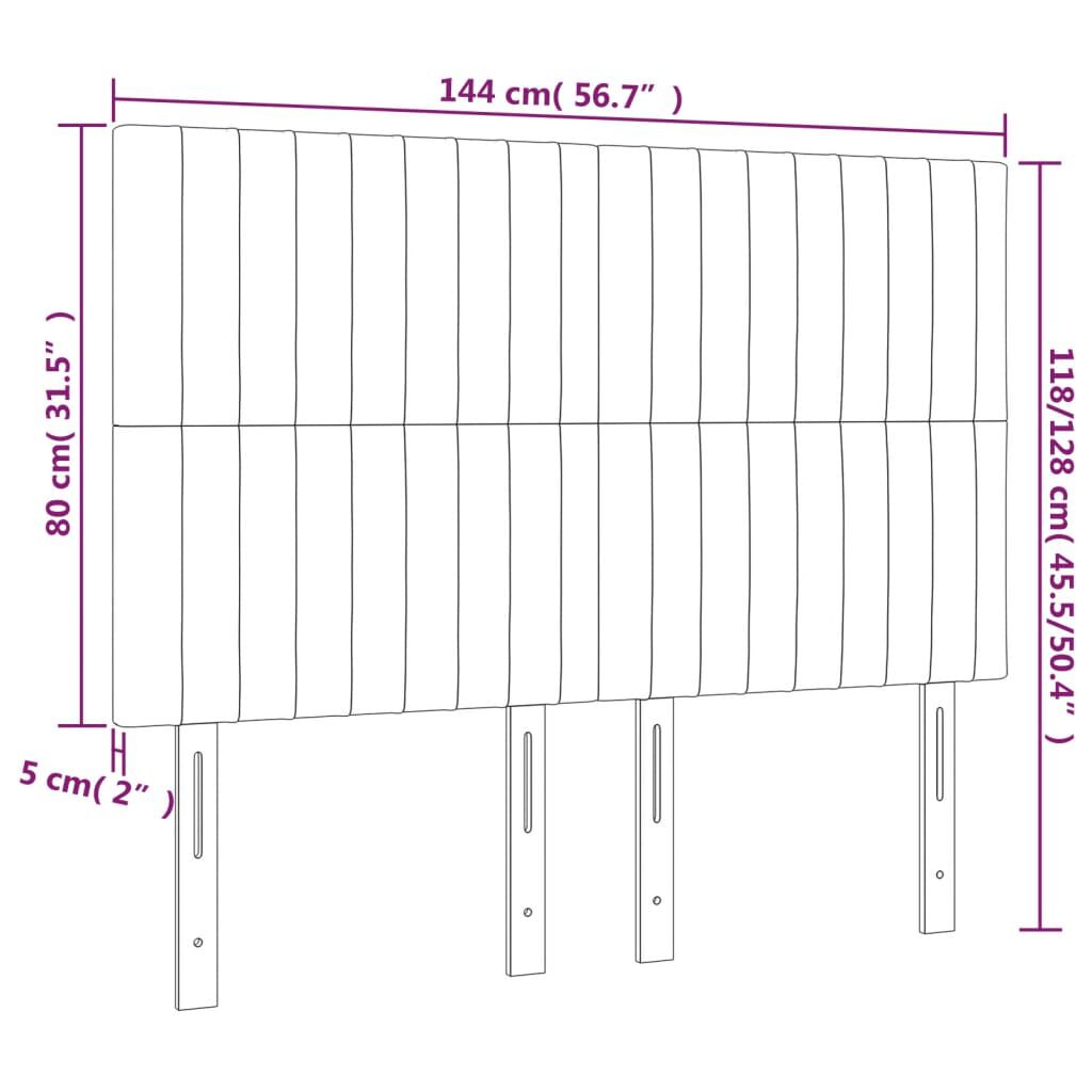 vidaXL Κεφαλάρια Κρεβατιού 4 τεμ. Σκ. Καφέ 72x5x78/88 εκ. Υφασμάτινα