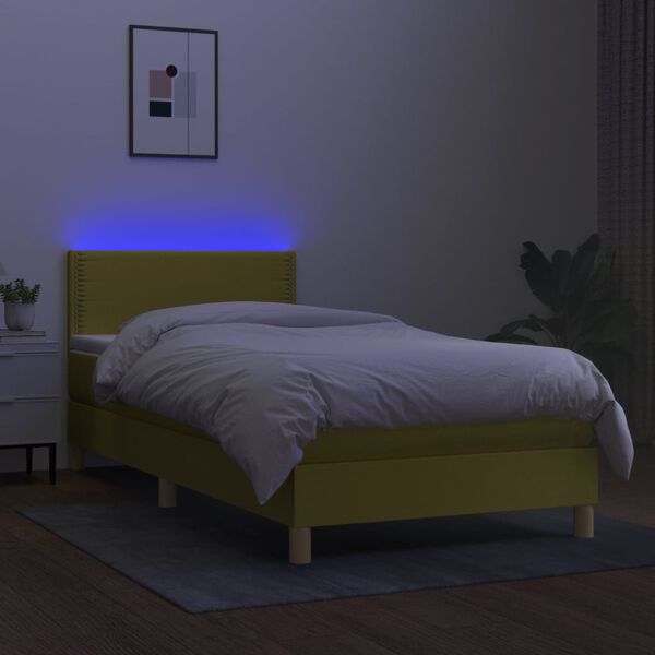vidaXL &Kappa;&rho;&epsilon;&beta;ά&tau;&iota; Boxspring &mu;&epsilon; &Sigma;&tau;&rho;ώ&mu;&alpha; & LED &Pi;&rho;ά&sigma;&iota;&nu;&omicron; 90x200 &epsilon;&kappa;. &Upsilon;&phi;&alpha;&sigma;&mu;ά&tau;&iota;&nu;&omicron;