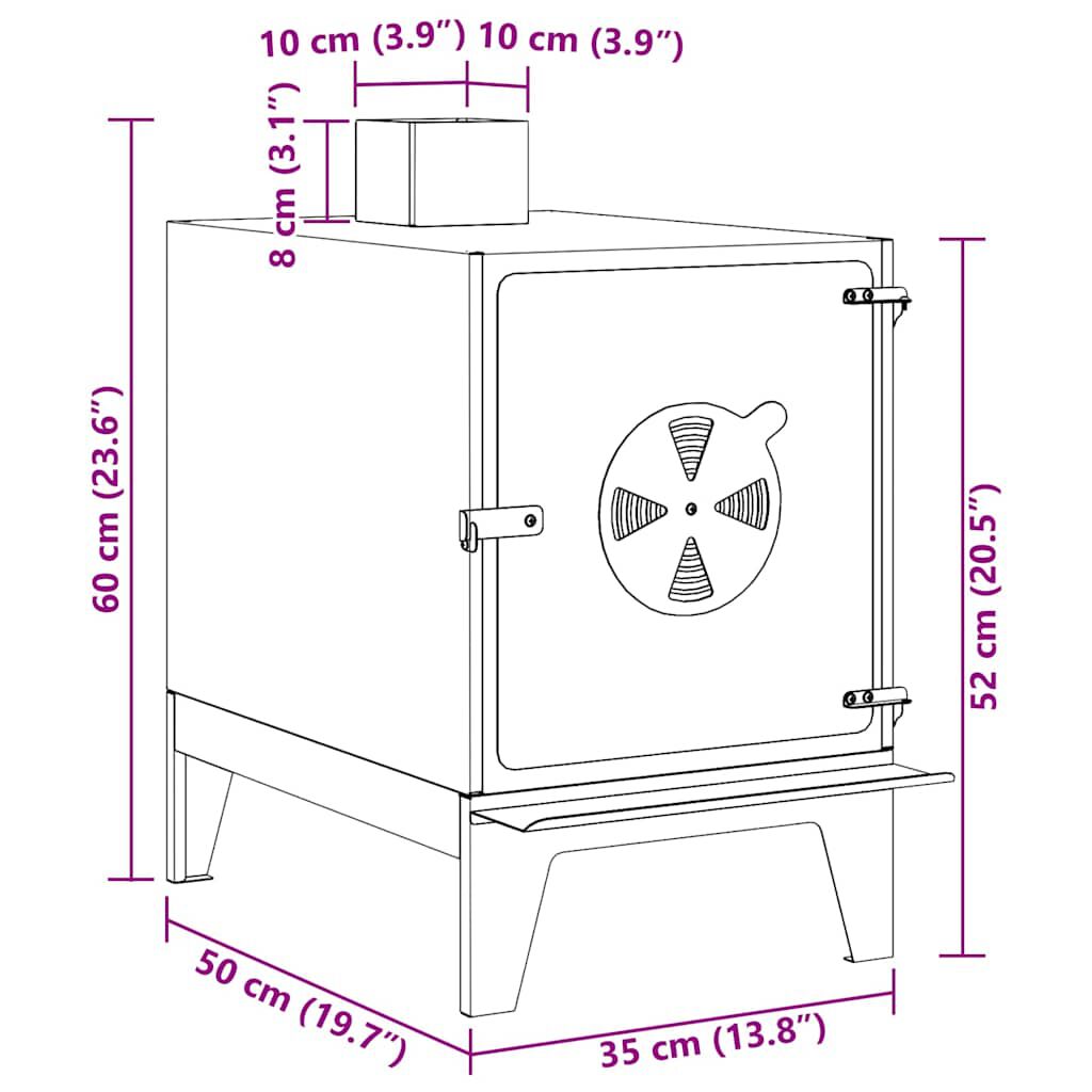 vidaXL Σόμπα Κάμπινγκ 35x50x60 cm Χάλυβας Ο Κορτέν