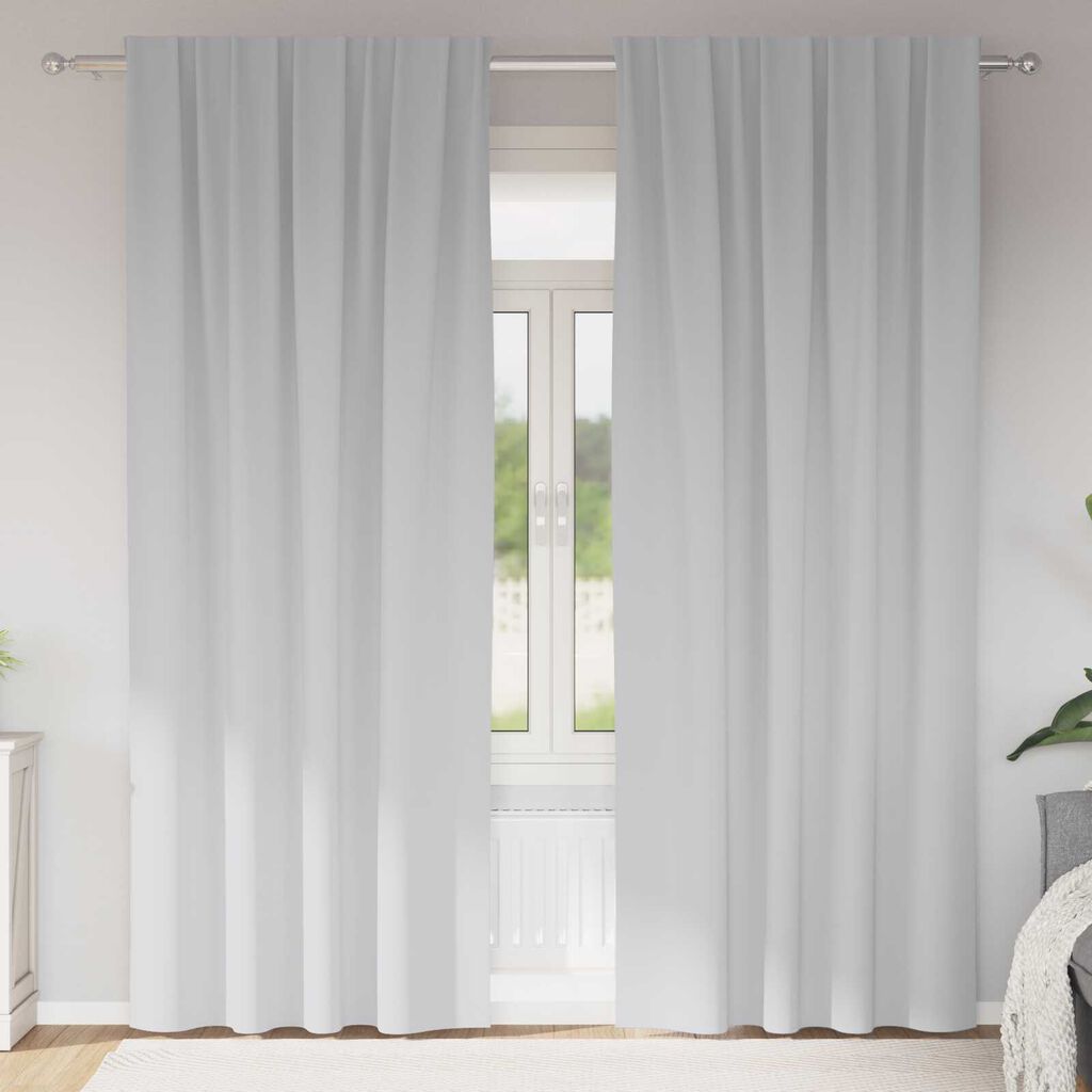 vidaXL Κουρτίνες 2 pcs Ανοιχτό Γκρι 245 x 140 εκ. Πολυεστέρας