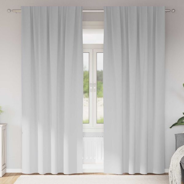vidaXL Κουρτίνες 2 pcs Ανοιχτό Γκρι 245 x 140 εκ. Πολυεστέρας