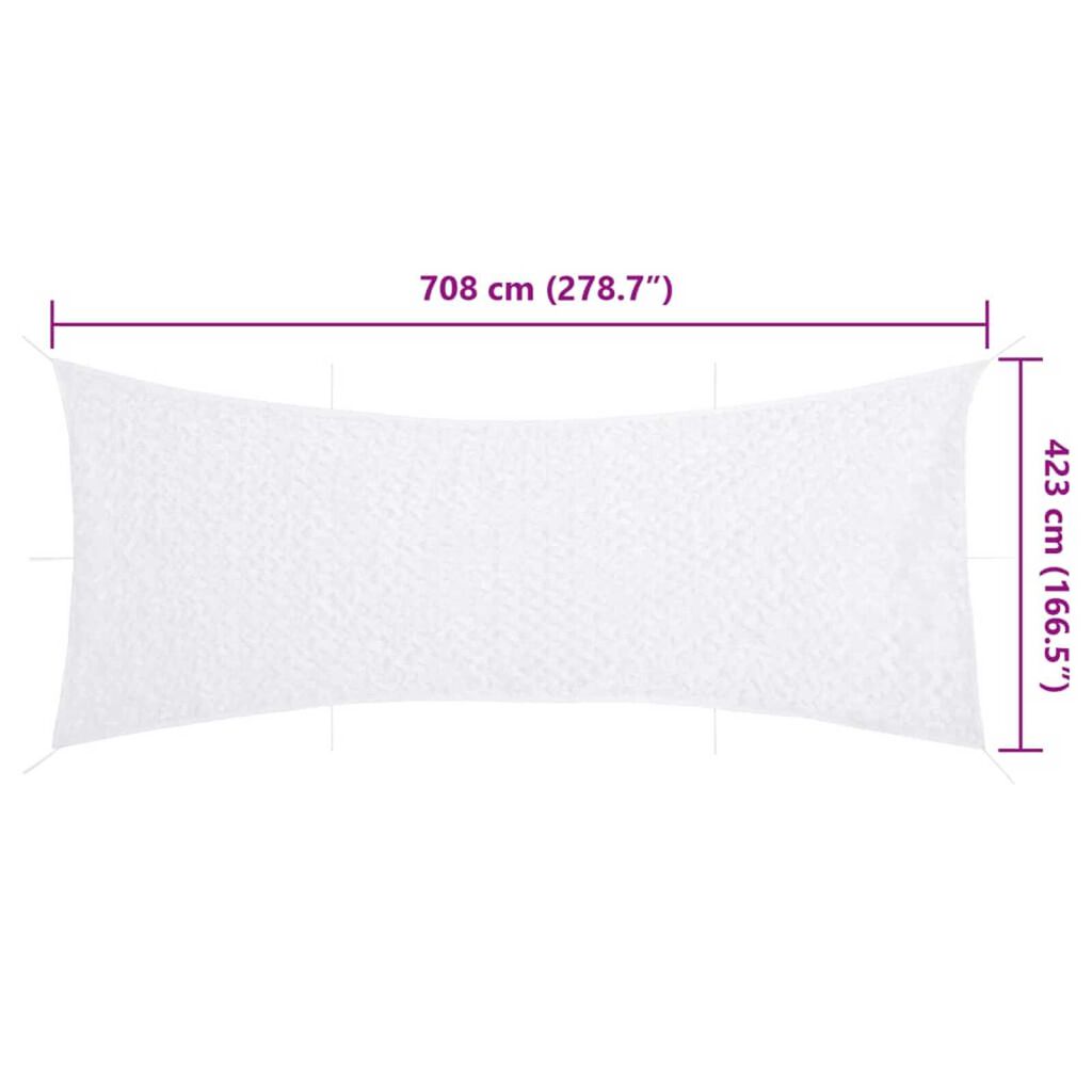 vidaXL Δίχτυ Σκίασης Παραλλαγής Λευκό 708x423 εκ. με Σάκο Αποθήκευσης