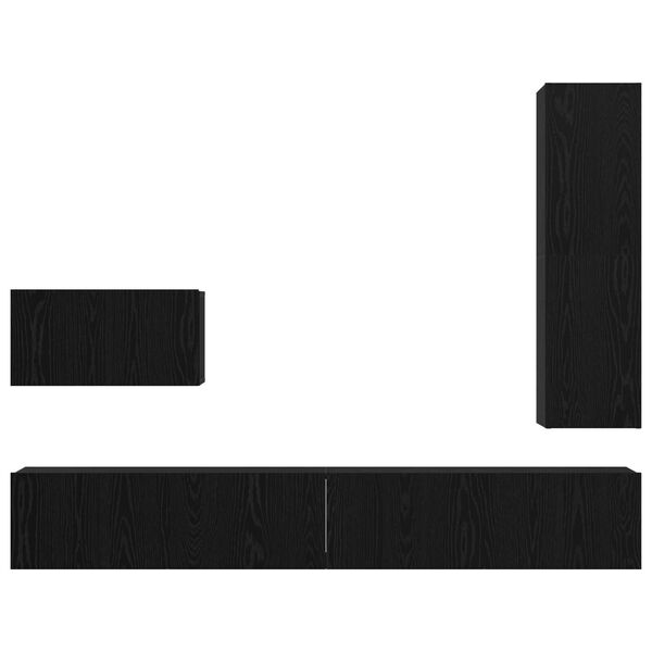 vidaXL Σετ επίπλου τηλεόρασης 4 pcs Μαύρη Δρυς 30.5 x 30 x 110 εκ.