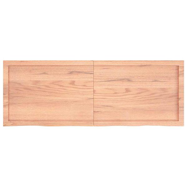 vidaXL Ράφι Τοίχου Ανοιχτό Καφέ 140x50x(2-4)εκ. Επεξ. Μασίφ Ξύλο Δρυός