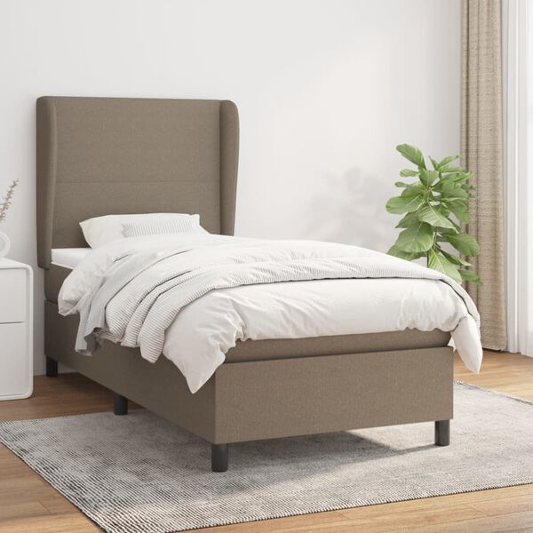 vidaXL &Kappa;&rho;&epsilon;&beta;ά&tau;&iota; Boxspring &mu;&epsilon; &Sigma;&tau;&rho;ώ&mu;&alpha; Taupe 90x200 &epsilon;&kappa;. &Upsilon;&phi;&alpha;&sigma;&mu;ά&tau;&iota;&nu;&omicron;