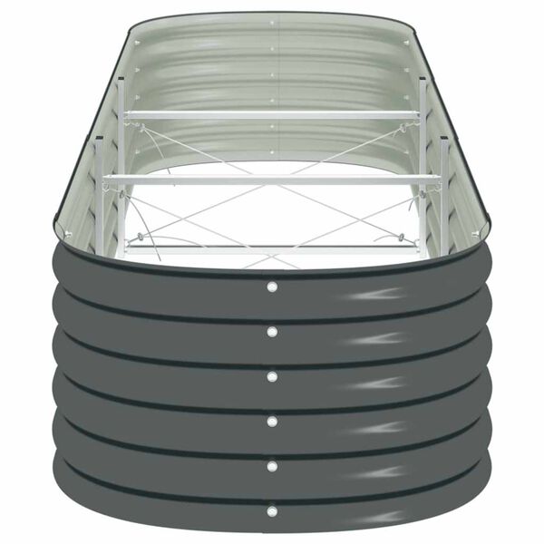 vidaXL Ζαρντινιέρα Υπερυψωμένη Γκρι 320x80x44 εκ. Γαλβανισμ. Χάλυβας
