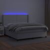 vidaXL &Kappa;&rho;&epsilon;&beta;ά&tau;&iota; Boxspring &mu;&epsilon; &Sigma;&tau;&rho;ώ&mu;&alpha; & LED &Lambda;&epsilon;&upsilon;&kappa;ό 180x200 &epsilon;&kappa;. &Sigma;&upsilon;&nu;&theta;. &Delta;έ&rho;&mu;&alpha;