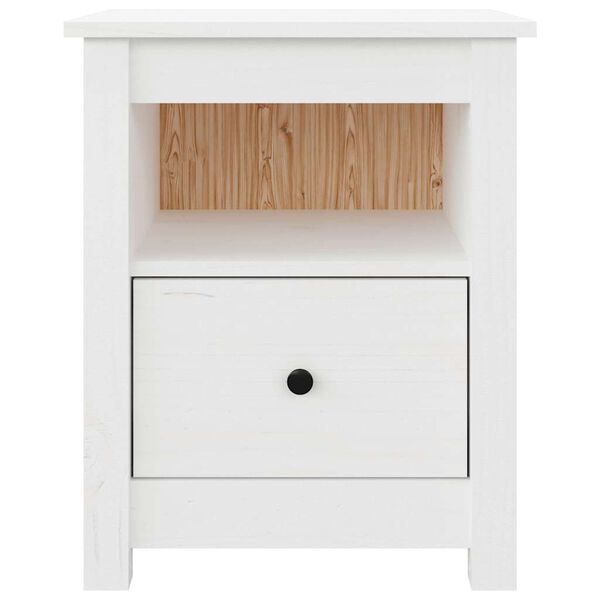vidaXL Κομοδίνα 2 τεμ. Λευκά 40x35x49 εκ. από Μασίφ Ξύλο Πεύκου