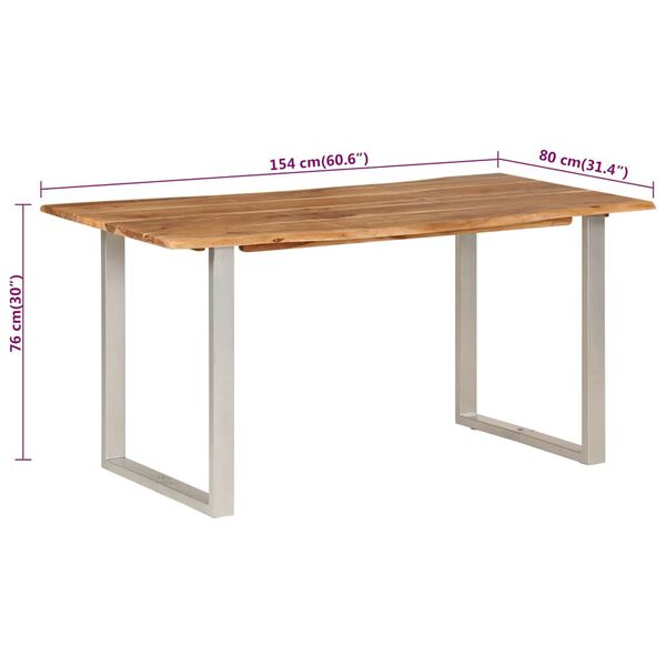 vidaXL Τραπεζαρία 154x80x76 εκ. από Μασίφ Ξύλο Ακακίας
