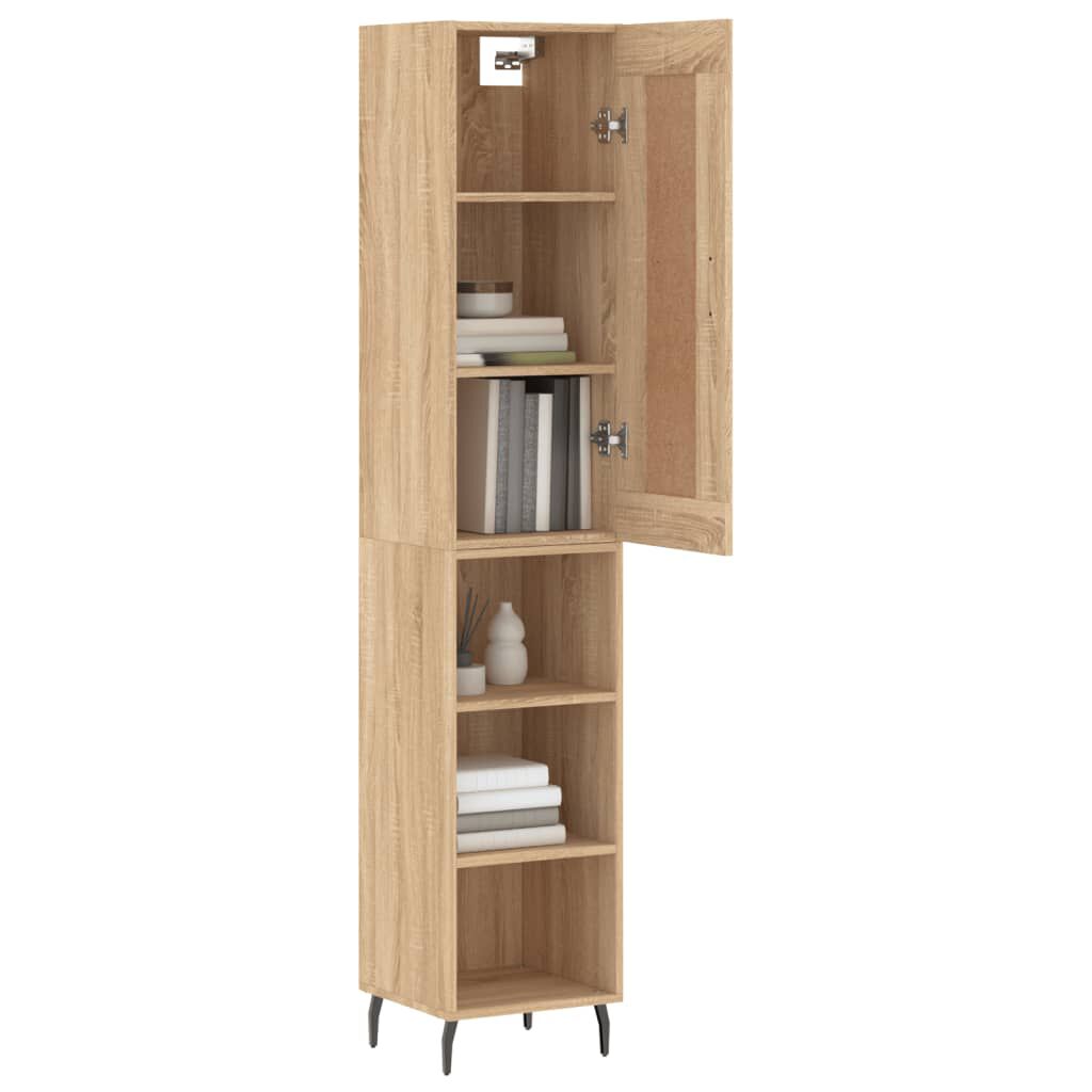 vidaXL Μπουφές Sonoma δρυς 34,5 x 34 x 180 εκ. από Επεξεργασμένο Ξύλο