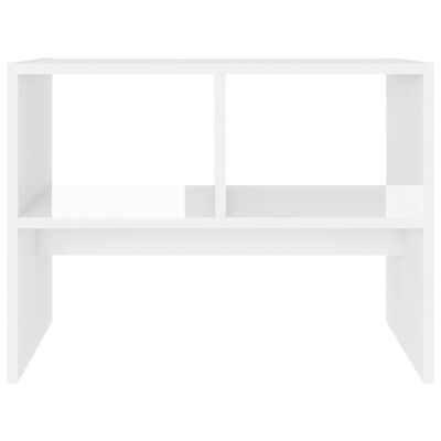 vidaXL Τραπέζι Βοηθητικό Γυαλιστερό Λευκό 60 x 40 x 45 εκ. Μοριοσανίδα