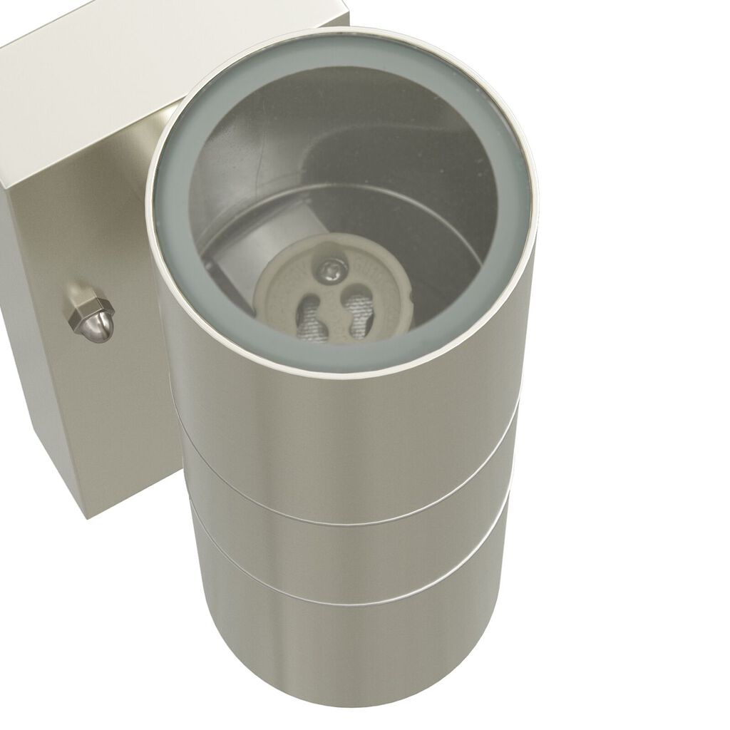 vidaXL Εξωτερικά Φωτιστικά Τοίχου 2 pcs Ασημί 7 x 10 x 22 εκ