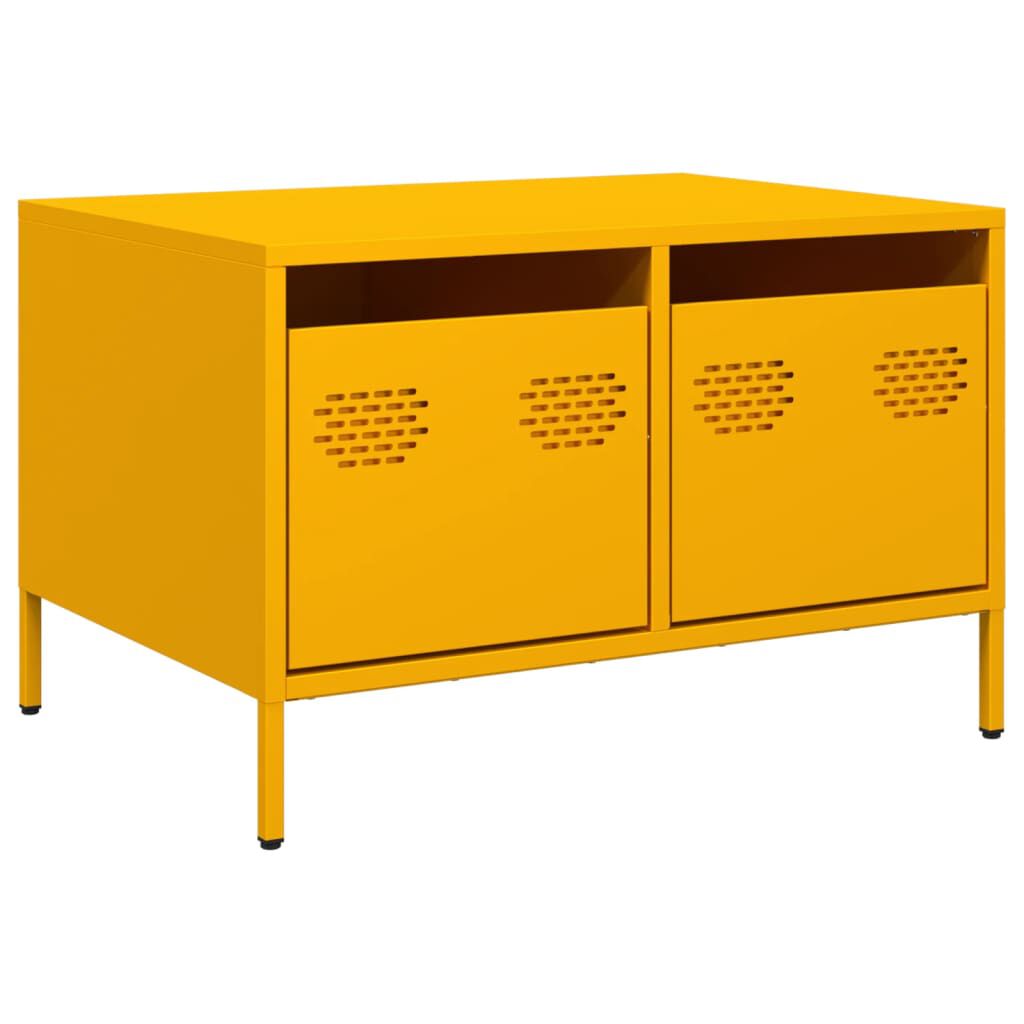 vidaXL Έπιπλο Τηλεόρασης Μουσταρδί 68x50x43,5 εκ. Ατσάλι Ψυχρής Έλασης