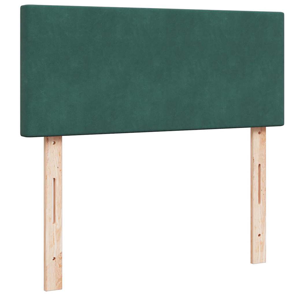 vidaXL Οθωμανικό κρεβάτι με στρώμα & LEDs Dark Green 120x200cm Velvet