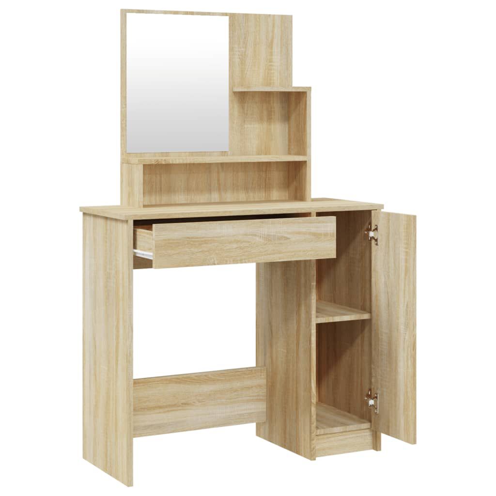 vidaXL Μπουντουάρ με Καθρέφτη Sonoma Δρυς 86,5x35x136 εκ.