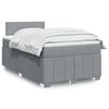 vidaXL Κρεβάτι Boxspring με Στρώμα Ανοιχτό Γκρι 120x190 εκ. Υφασμάτινο