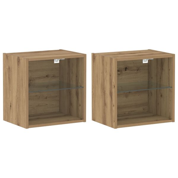 vidaXL 8 κομμάτια Μονάδες Τηλεόρασης με LED Artisan Oak από επεξεργασμένο ξύλο