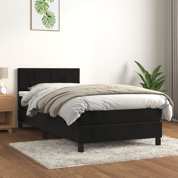 vidaXL &Kappa;&rho;&epsilon;&beta;ά&tau;&iota; Boxspring &mu;&epsilon; &Sigma;&tau;&rho;ώ&mu;&alpha; &Mu;&alpha;ύ&rho;&omicron; 100x200 &epsilon;&kappa;. &Beta;&epsilon;&lambda;&omicron;ύ&delta;&iota;&nu;&omicron;
