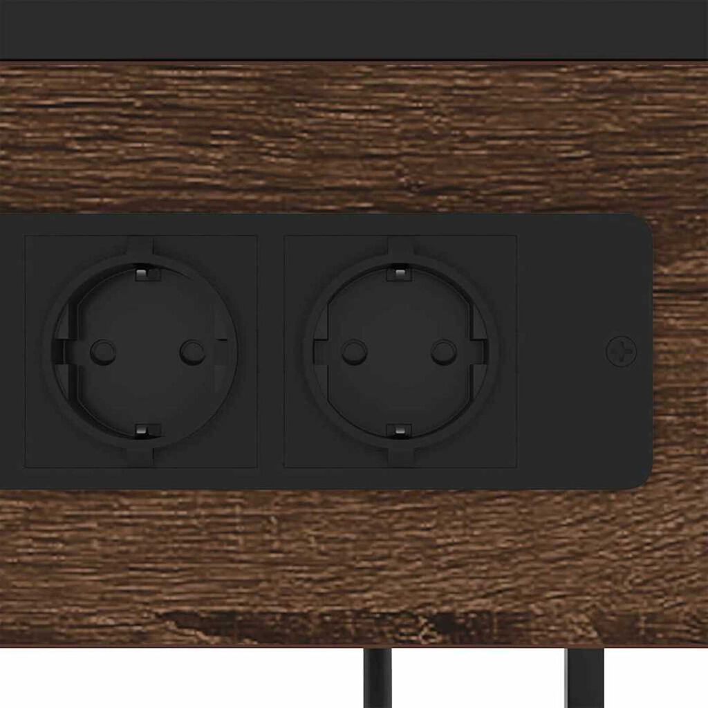 vidaXL Κομοδίνο Καφέ δρυς 40 x 27 x 76 εκ Επεξεργασμένο ξύλο