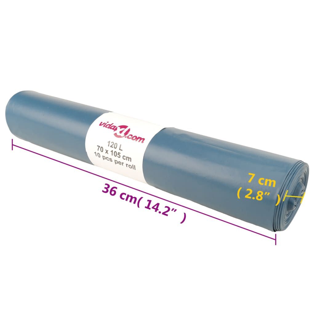 vidaXL Σακούλες απορριμμάτων 100 Τεμ. Μπλε 120 Λ.