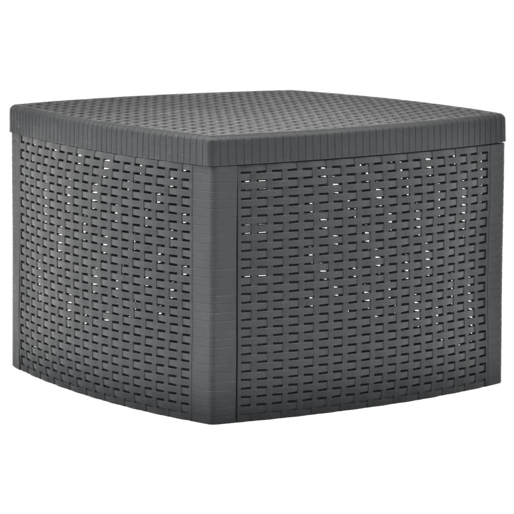 vidaXL Βοηθητικό Τραπέζι Ανθρακί 54 x 54 x 36,5 εκ. Πλαστικό