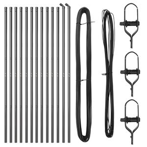 vidaXL Πό posts φράχτη 13 pcs Γκρι Ø32mm 170 εκ Γαλβανισμένος χάλυβας