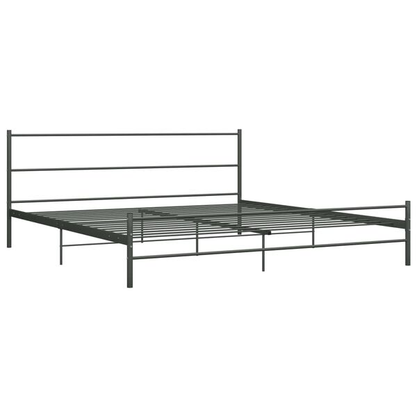 vidaXL Πλαίσιο Κρεβατιού Γκρι 180 x 200 εκ. Μεταλλικό