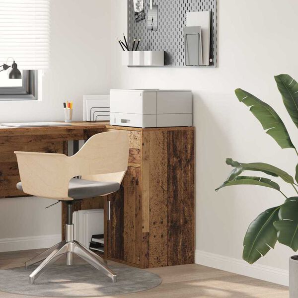 vidaXL Πλαϊνό γραφείο με συρτάρι Παλιό ξύλο 38 x 34 x 75 εκ