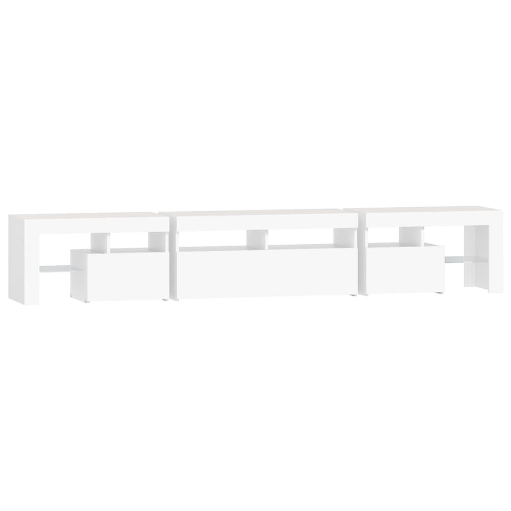 vidaXL Έπιπλο Τηλεόρασης με LED Λευκό 230x36,5x40 εκ.